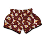 Happy Jack Russell Terrier Pattern Print Muay Thai Boxing Shorts