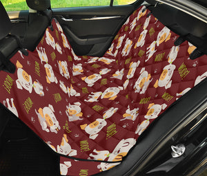 Happy Jack Russell Terrier Pattern Print Pet Car Back Seat Cover