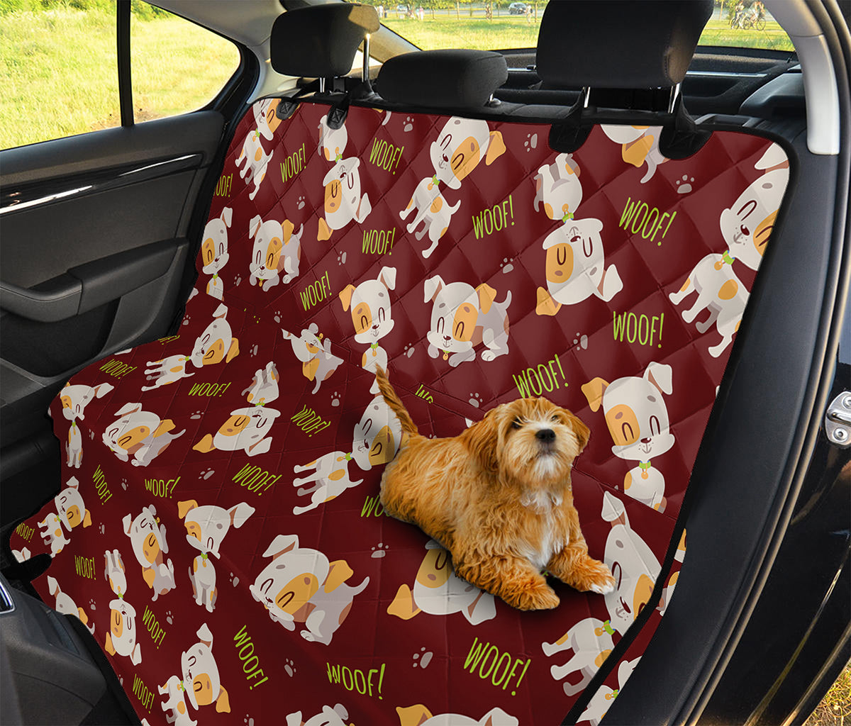 Happy Jack Russell Terrier Pattern Print Pet Car Back Seat Cover