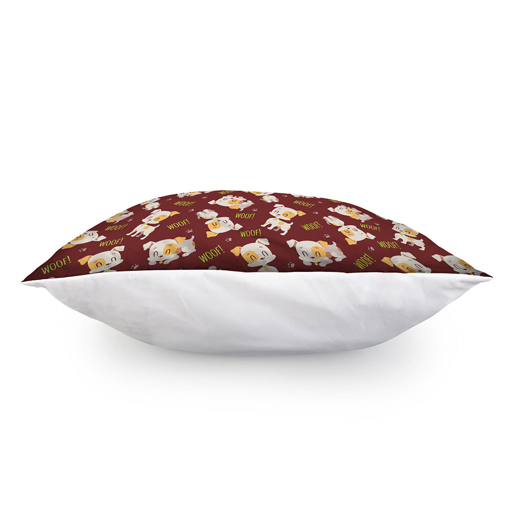 Happy Jack Russell Terrier Pattern Print Pillow Cover