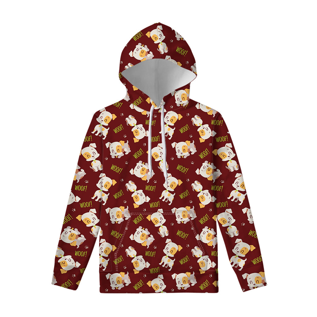 Happy Jack Russell Terrier Pattern Print Pullover Hoodie