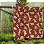 Happy Jack Russell Terrier Pattern Print Quilt