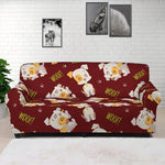 Happy Jack Russell Terrier Pattern Print Sofa Cover