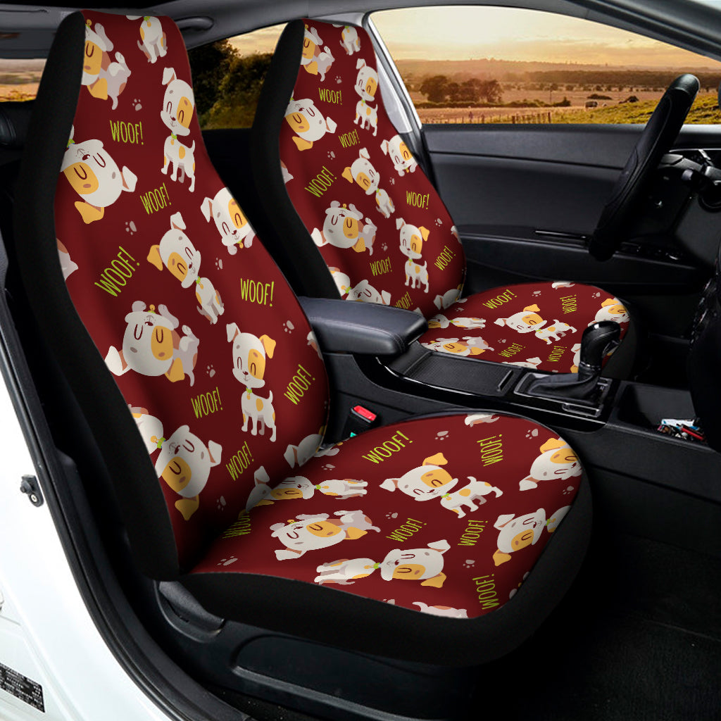 Happy Jack Russell Terrier Pattern Print Universal Fit Car Seat Covers