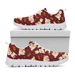 Happy Jack Russell Terrier Pattern Print White Sneakers