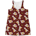 Happy Jack Russell Terrier Pattern Print Women's Racerback Tank Top