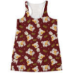 Happy Jack Russell Terrier Pattern Print Women's Racerback Tank Top