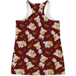 Happy Jack Russell Terrier Pattern Print Women's Racerback Tank Top