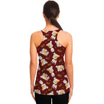 Happy Jack Russell Terrier Pattern Print Women's Racerback Tank Top