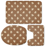 Happy Labrador Retriever Pattern Print 3 Piece Bath Mat Set