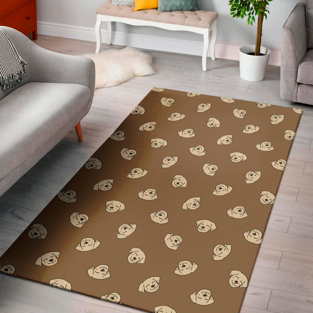 Happy Labrador Retriever Pattern Print Area Rug