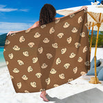 Happy Labrador Retriever Pattern Print Beach Sarong Wrap