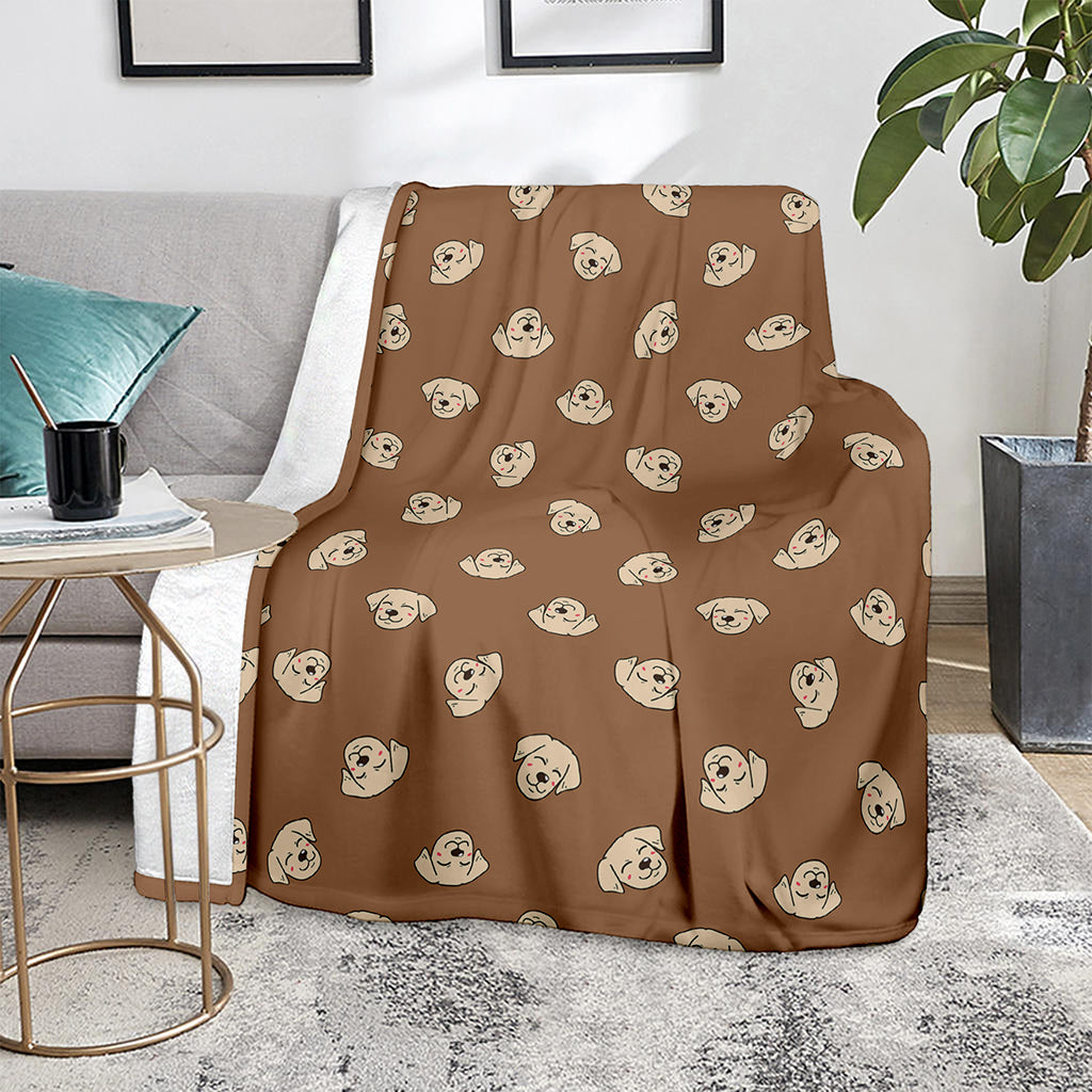 Happy Labrador Retriever Pattern Print Blanket