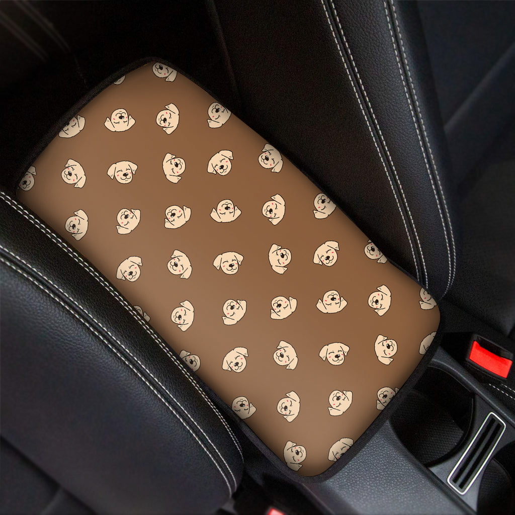 Happy Labrador Retriever Pattern Print Car Center Console Cover