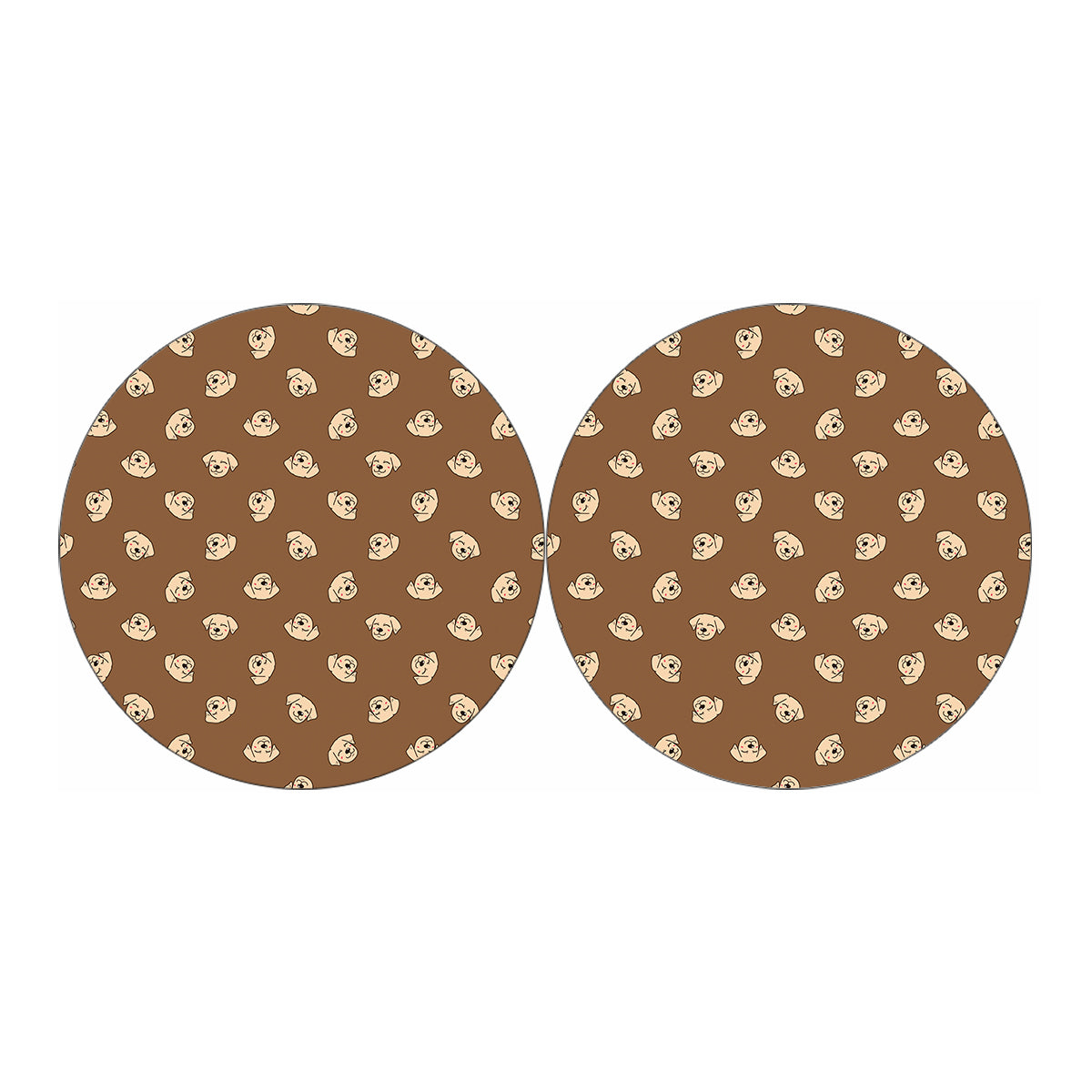 Happy Labrador Retriever Pattern Print Car Coasters