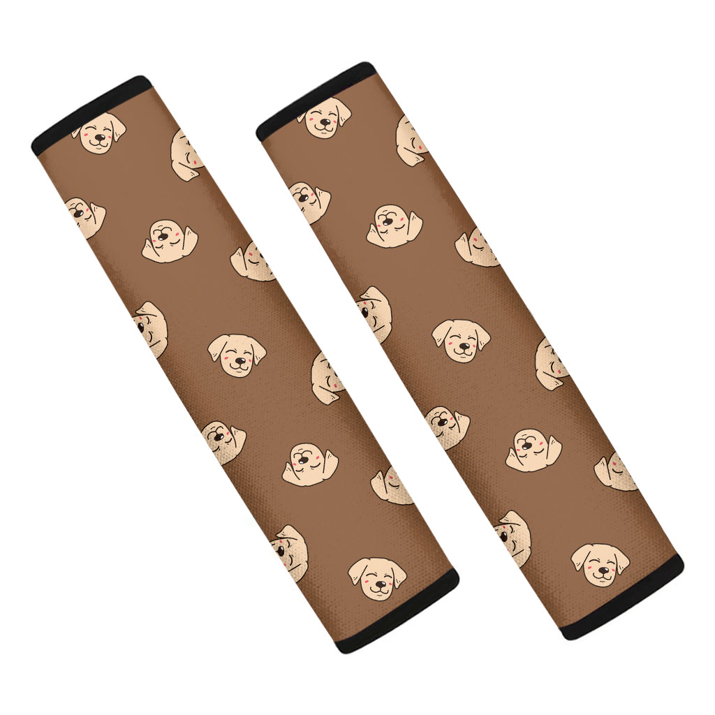 Happy Labrador Retriever Pattern Print Car Seat Belt Covers