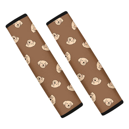 Happy Labrador Retriever Pattern Print Car Seat Belt Covers