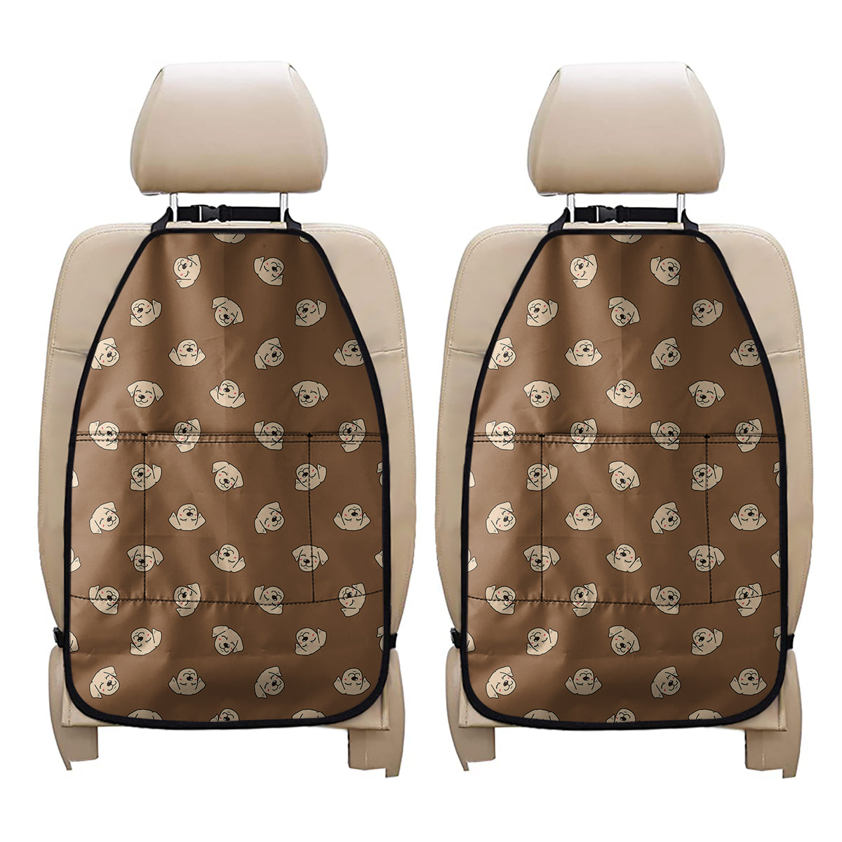 Happy Labrador Retriever Pattern Print Car Seat Organizers