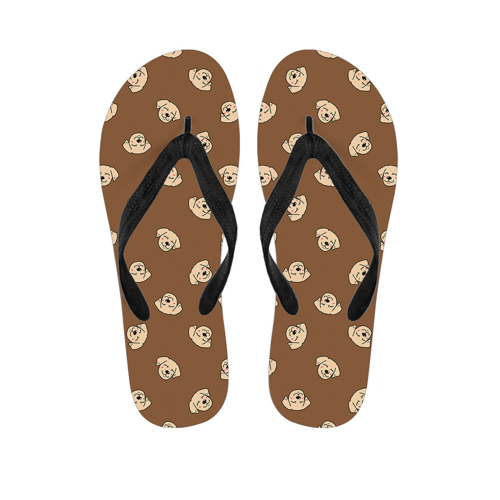 Happy Labrador Retriever Pattern Print Flip Flops