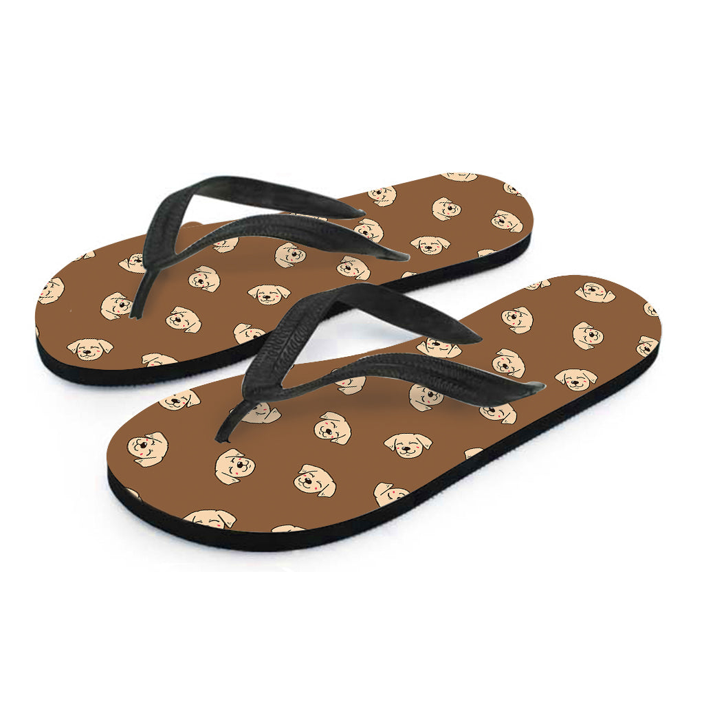 Happy Labrador Retriever Pattern Print Flip Flops