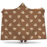 Happy Labrador Retriever Pattern Print Hooded Blanket