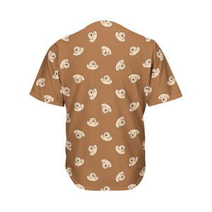 Happy Labrador Retriever Pattern Print Men's Baseball Jersey