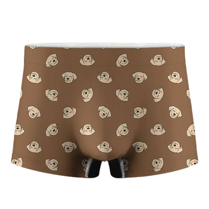 Happy Labrador Retriever Pattern Print Men's Boxer Briefs