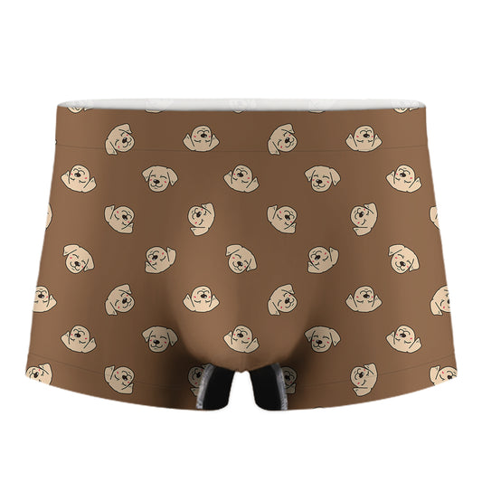 Happy Labrador Retriever Pattern Print Men's Boxer Briefs