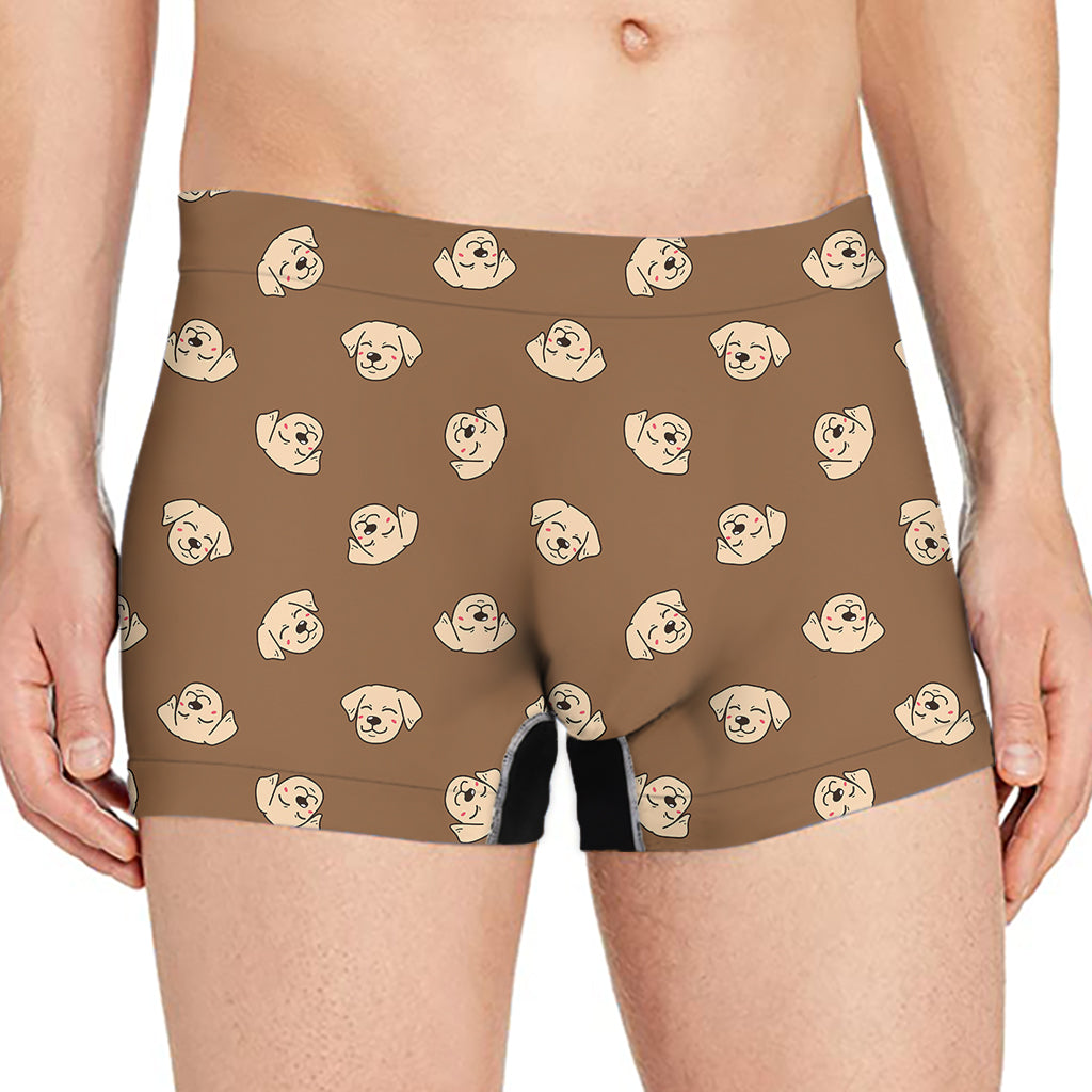 Happy Labrador Retriever Pattern Print Men's Boxer Briefs