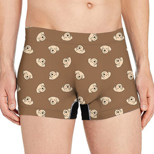 Happy Labrador Retriever Pattern Print Men's Boxer Briefs