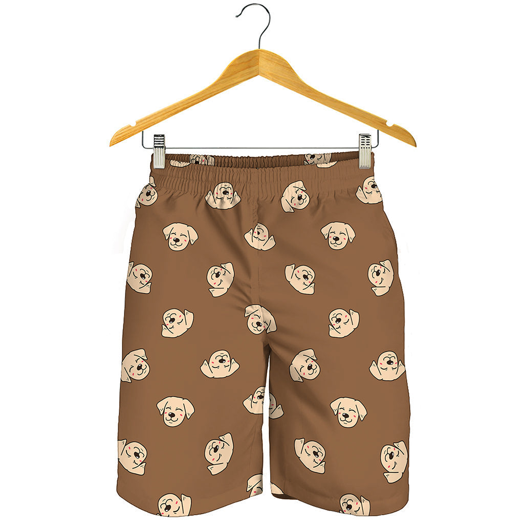 Happy Labrador Retriever Pattern Print Men's Shorts