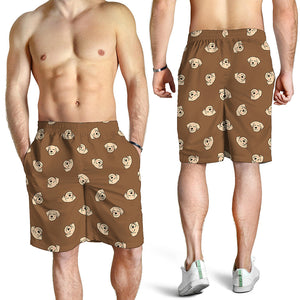 Happy Labrador Retriever Pattern Print Men's Shorts