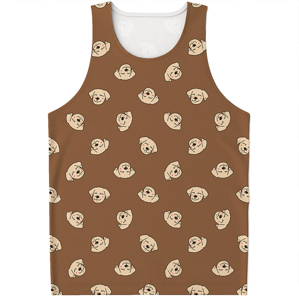 Happy Labrador Retriever Pattern Print Men's Tank Top