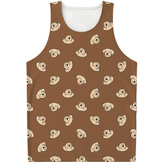 Happy Labrador Retriever Pattern Print Men's Tank Top