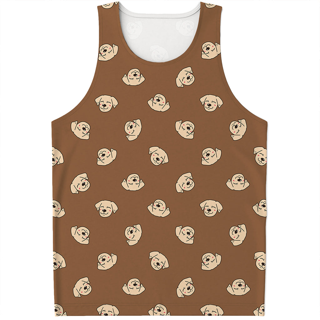 Happy Labrador Retriever Pattern Print Men's Tank Top