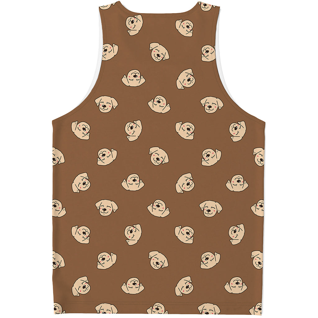 Happy Labrador Retriever Pattern Print Men's Tank Top