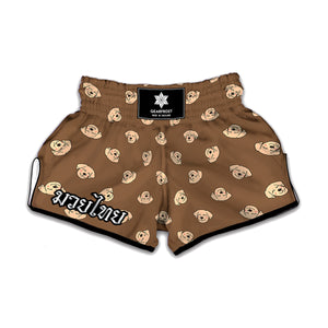 Happy Labrador Retriever Pattern Print Muay Thai Boxing Shorts