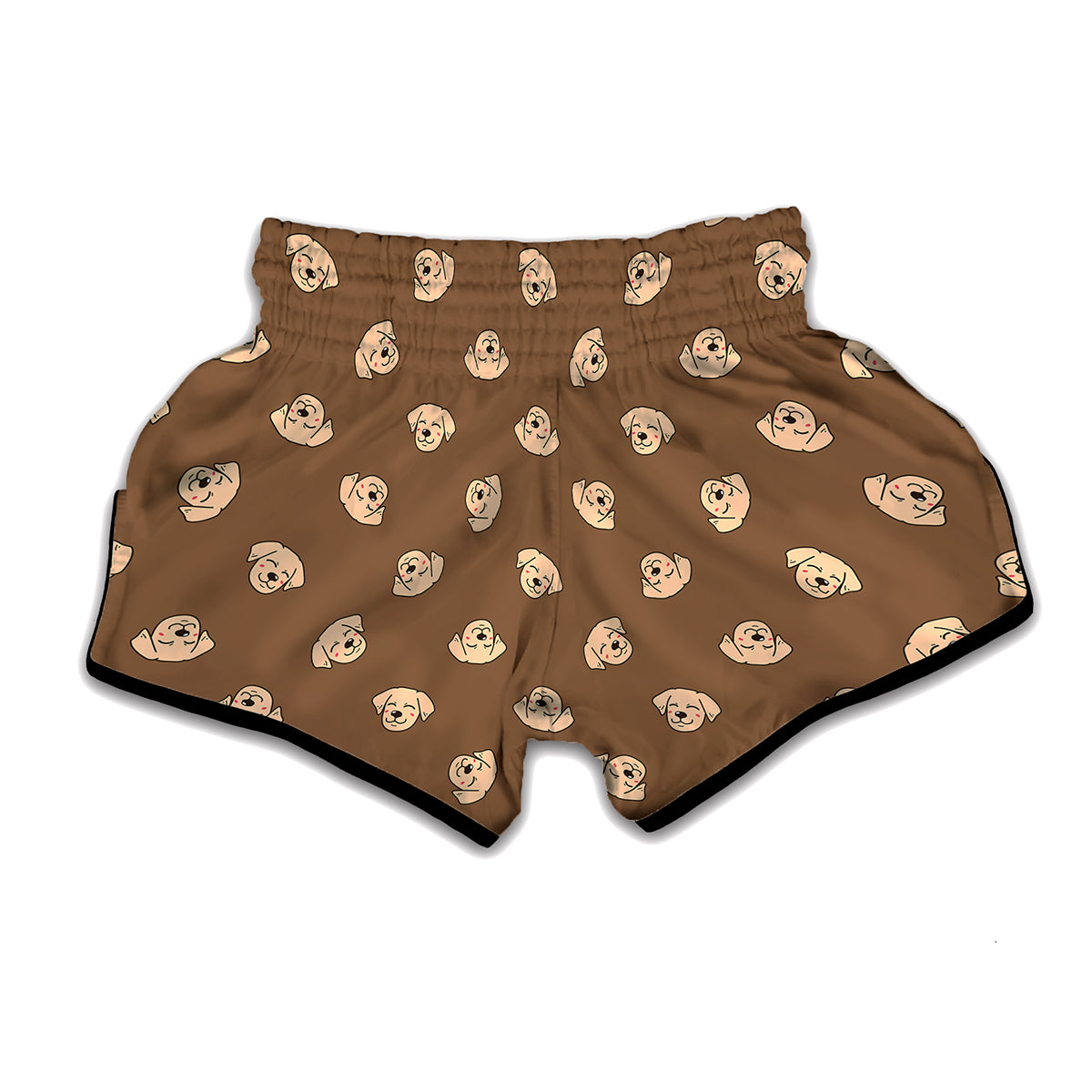 Happy Labrador Retriever Pattern Print Muay Thai Boxing Shorts