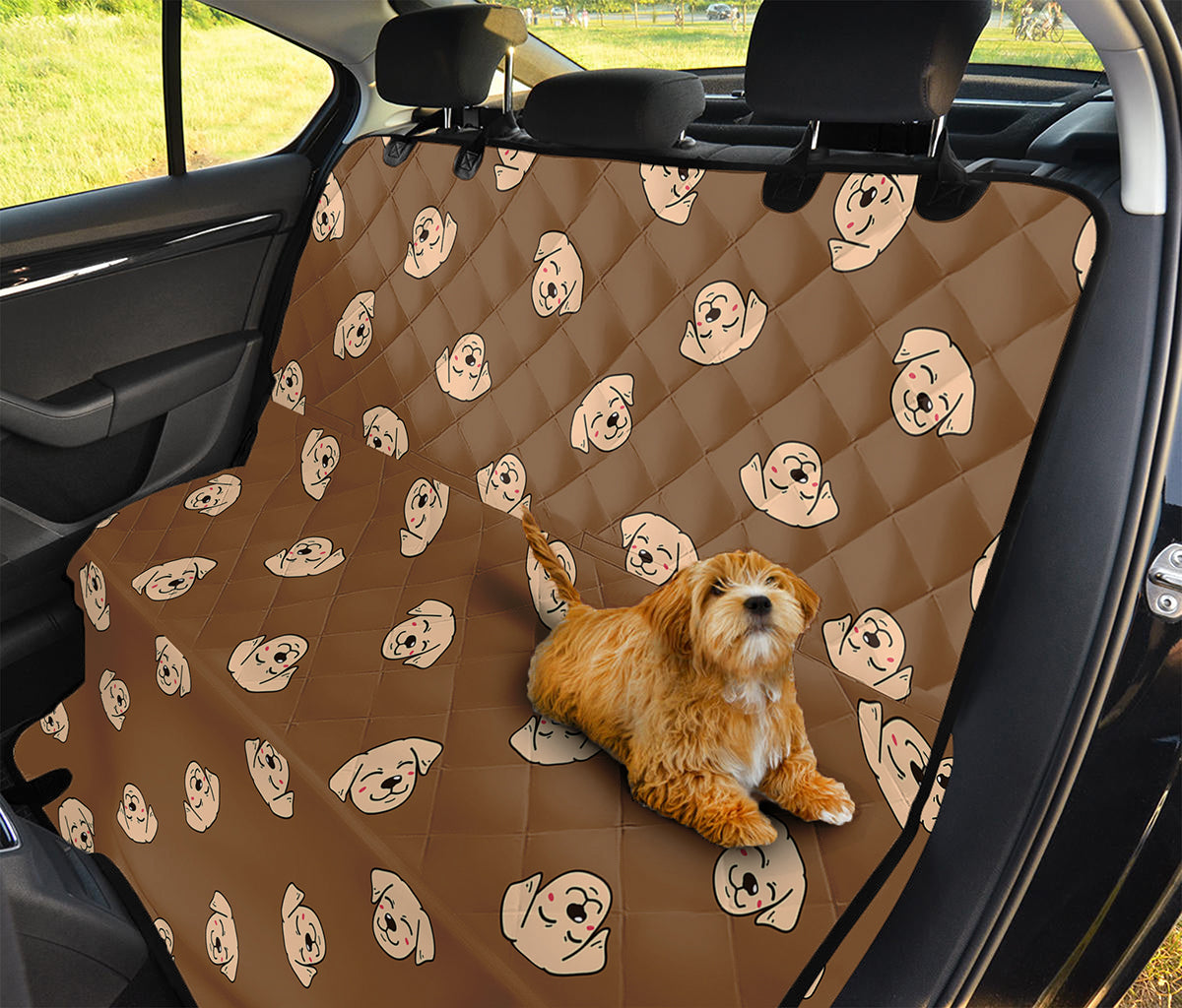 Happy Labrador Retriever Pattern Print Pet Car Back Seat Cover