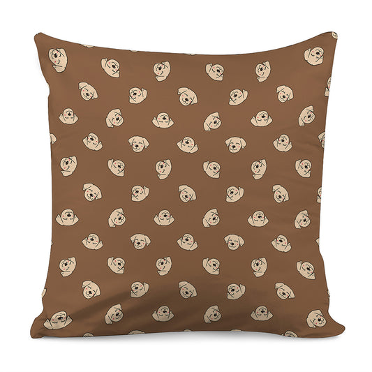 Happy Labrador Retriever Pattern Print Pillow Cover