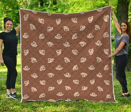 Happy Labrador Retriever Pattern Print Quilt