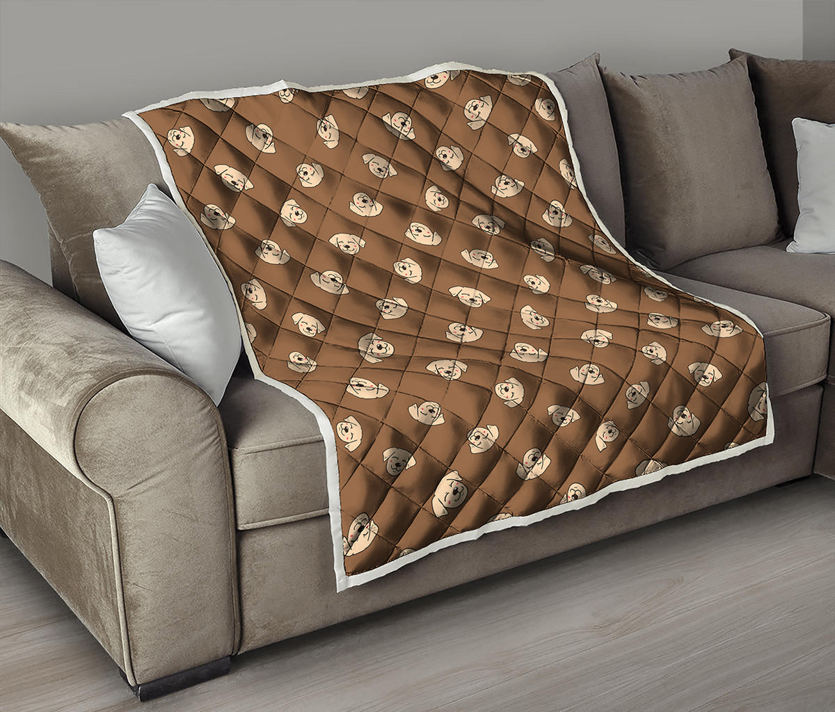 Happy Labrador Retriever Pattern Print Quilt