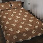 Happy Labrador Retriever Pattern Print Quilt Bed Set
