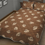 Happy Labrador Retriever Pattern Print Quilt Bed Set