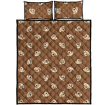 Happy Labrador Retriever Pattern Print Quilt Bed Set