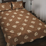 Happy Labrador Retriever Pattern Print Quilt Bed Set