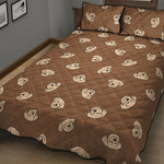 Happy Labrador Retriever Pattern Print Quilt Bed Set