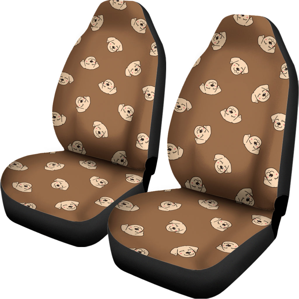 Happy Labrador Retriever Pattern Print Universal Fit Car Seat Covers