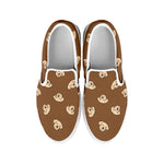 Happy Labrador Retriever Pattern Print White Slip On Shoes