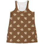 Happy Labrador Retriever Pattern Print Women's Racerback Tank Top